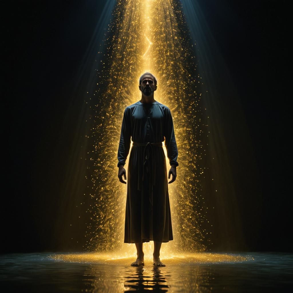 Transcendent Figure Awash in Radiant Light