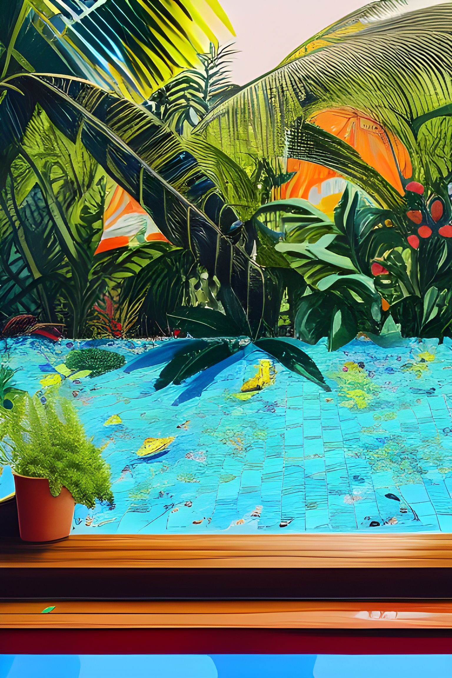 Tropical Garden RISO Printer Art Prints