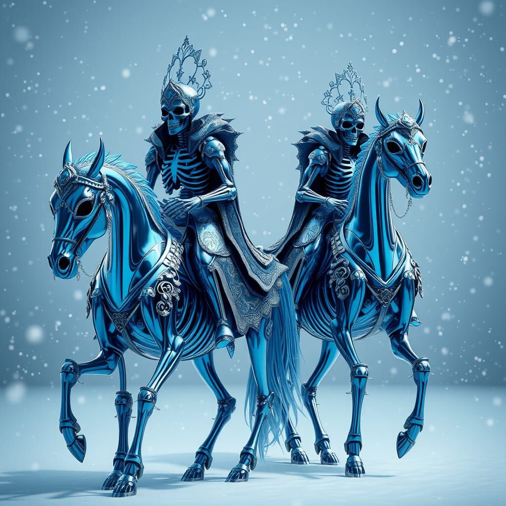 Blue Chrome Ghoulsteed Princesses Ride into a Winter Wonderl...