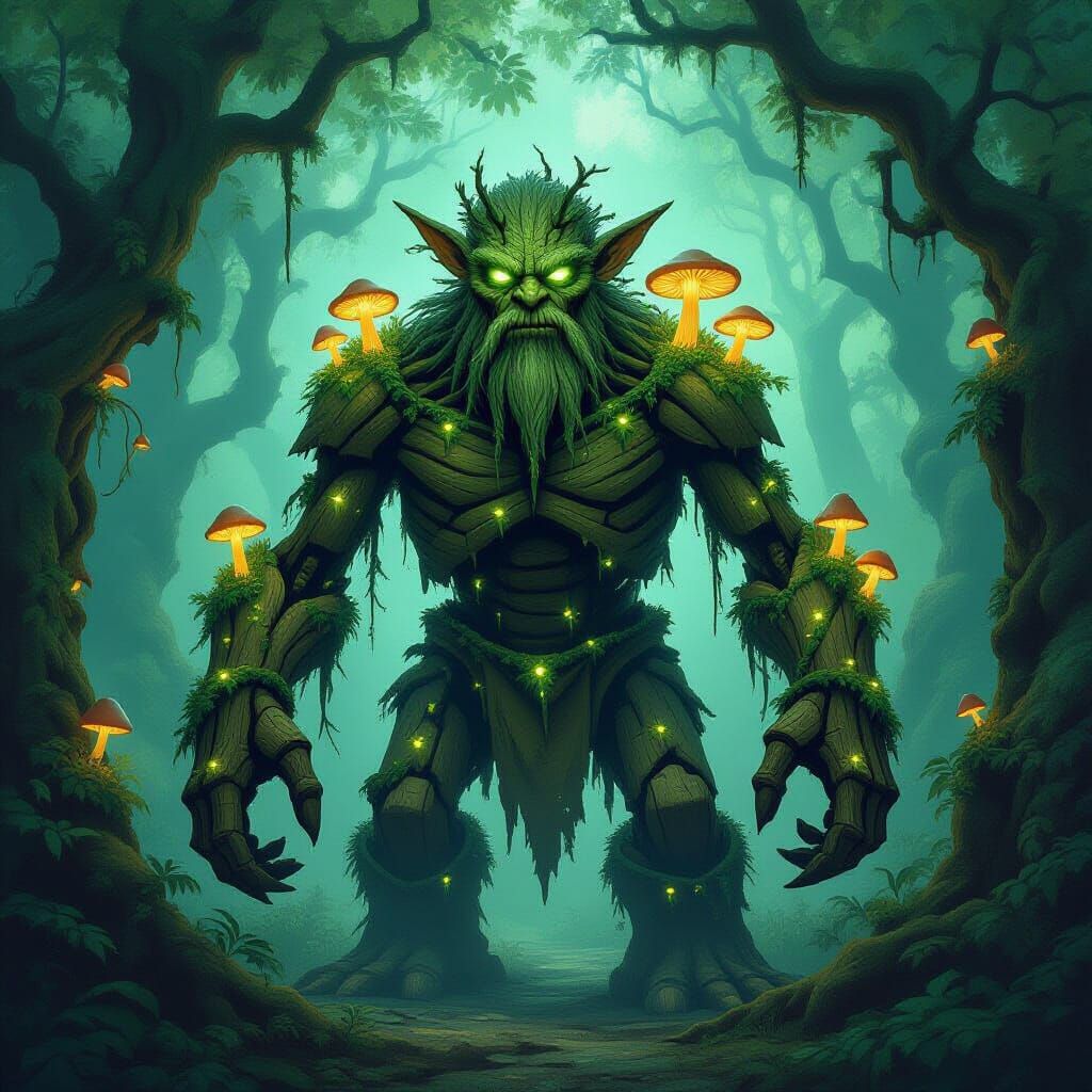 Luminous Vine Golem in Forgotten Grove