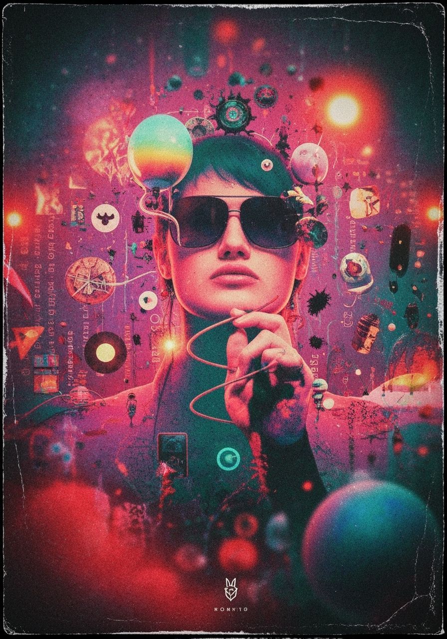 Dreamlike Cinematic Photograph with Cryptic Symbols