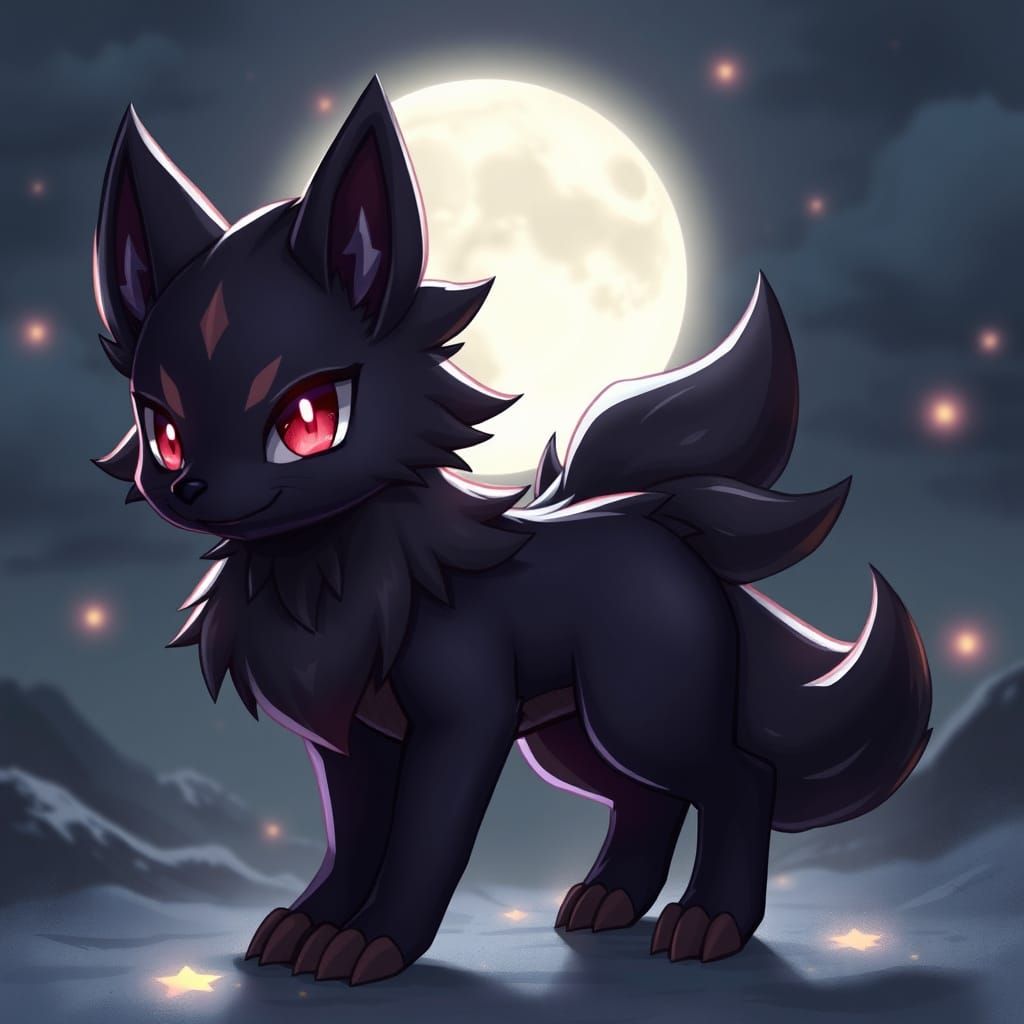 Dark Elemental Wolf Pokémon Concept Art