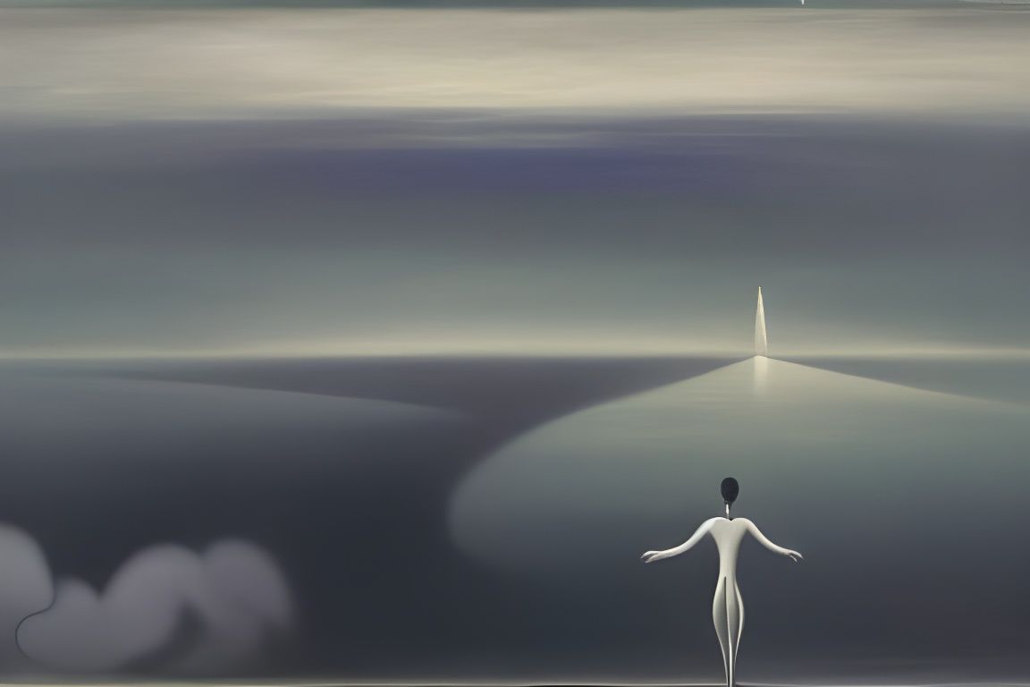 Surreal Wanderer Above a Misty Dreamscape
