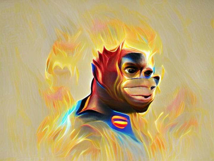 a portrait of a super hero ape