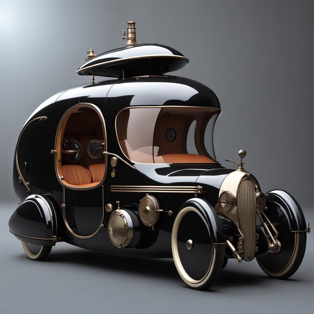 Steampunk Jules Verne Aerodynamic Car