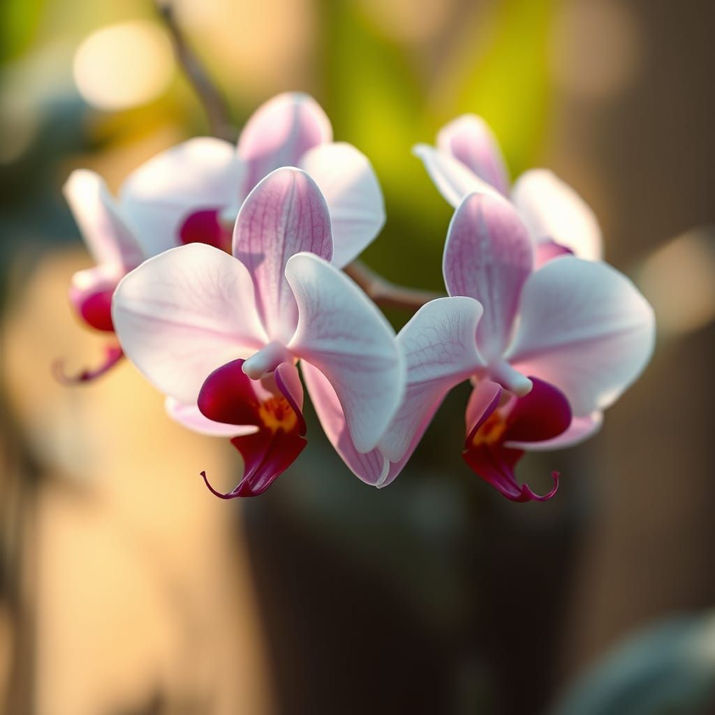 Ethereal Ballerina Orchid in Soft Pastels and Intricate Deta...