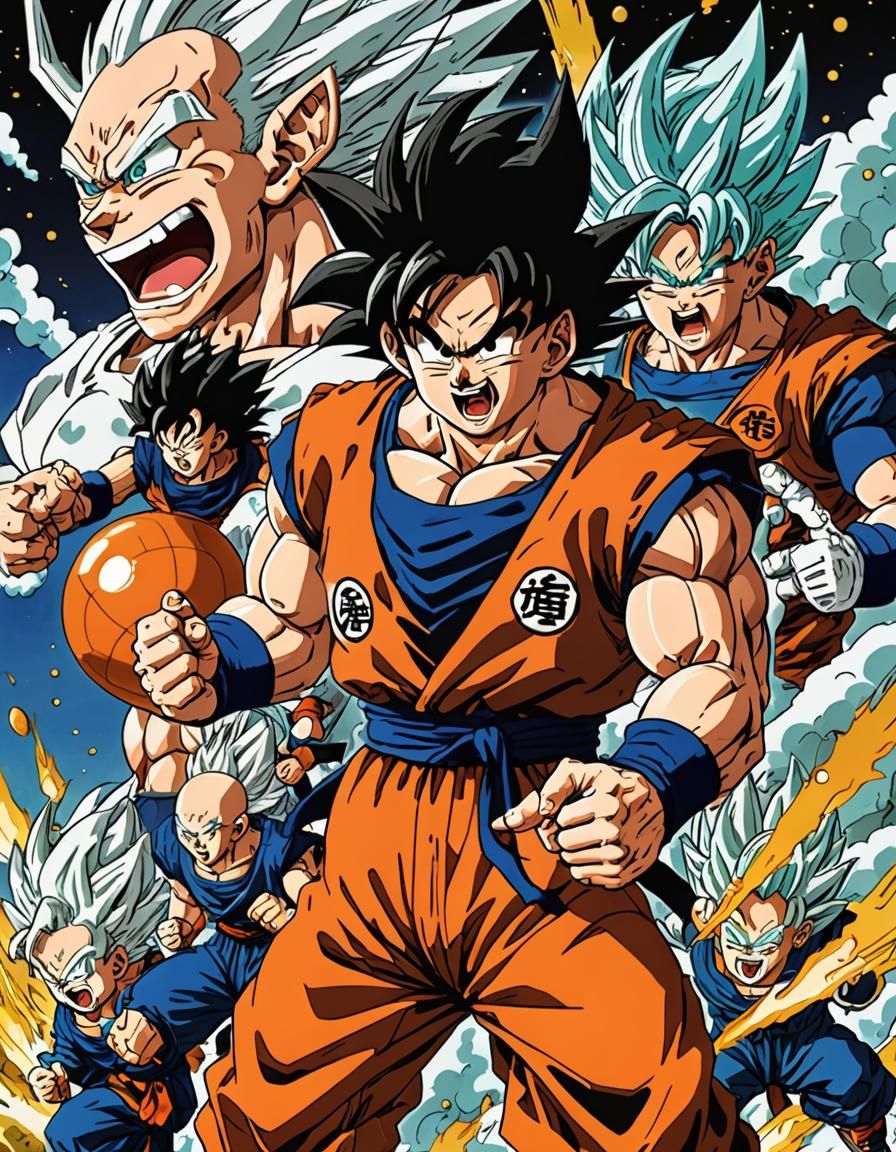 Dragon Ball Super Saiyan in Manga Style