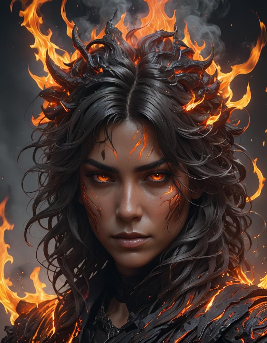 Fiery Lava Figure Portrait in Unreal Engine 5