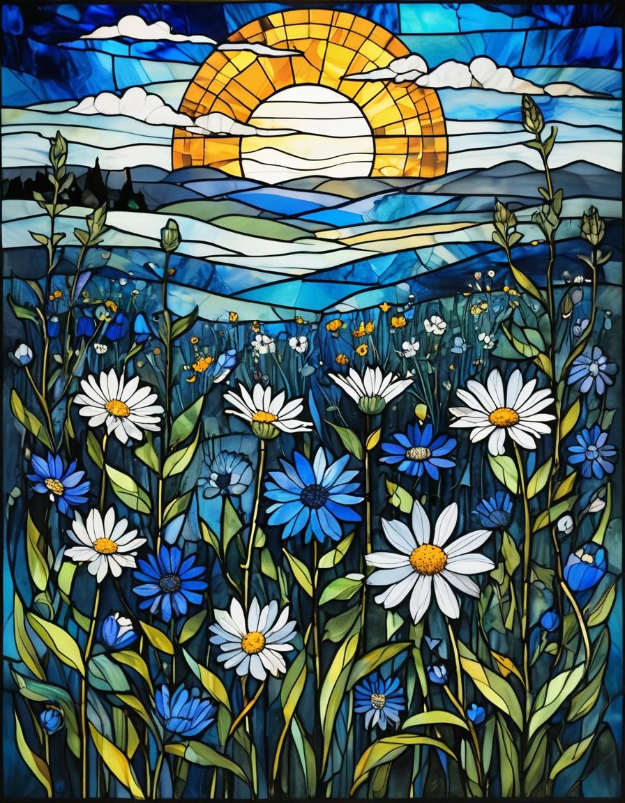 Surreal Wildflower Meadow in Alcohol Ink and Watercolor