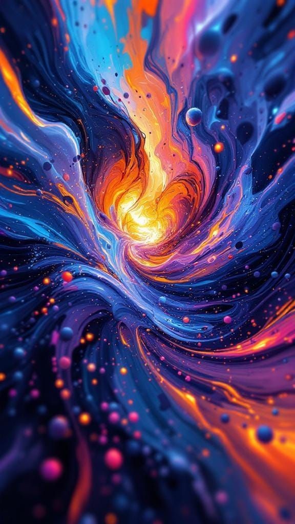 Hyper-Real Abstract Digital Art with Vibrant Colors