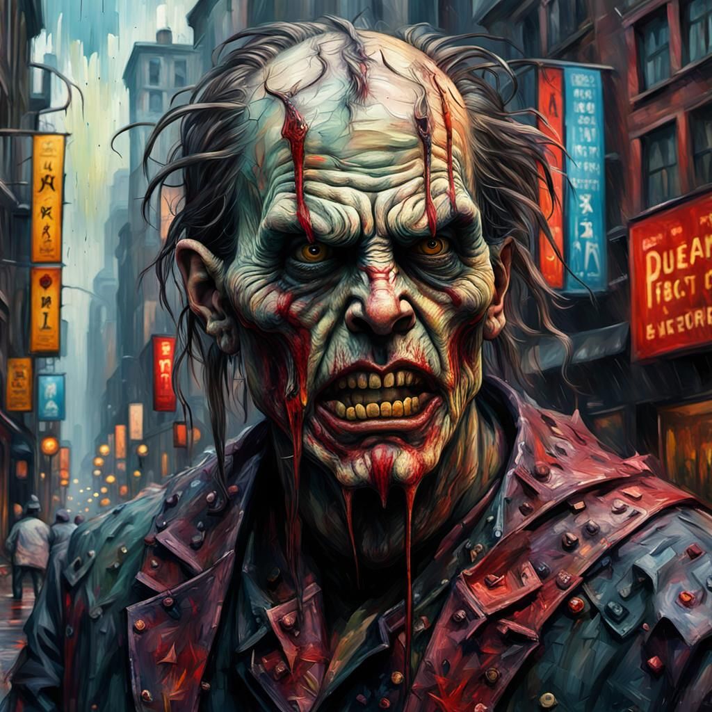 Grotesque Cannibalistic Figure in Gothic Impressionist Style