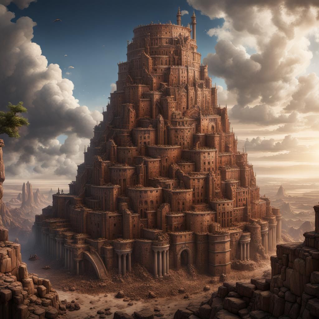 Fantastical Tower of Babel Concept Art