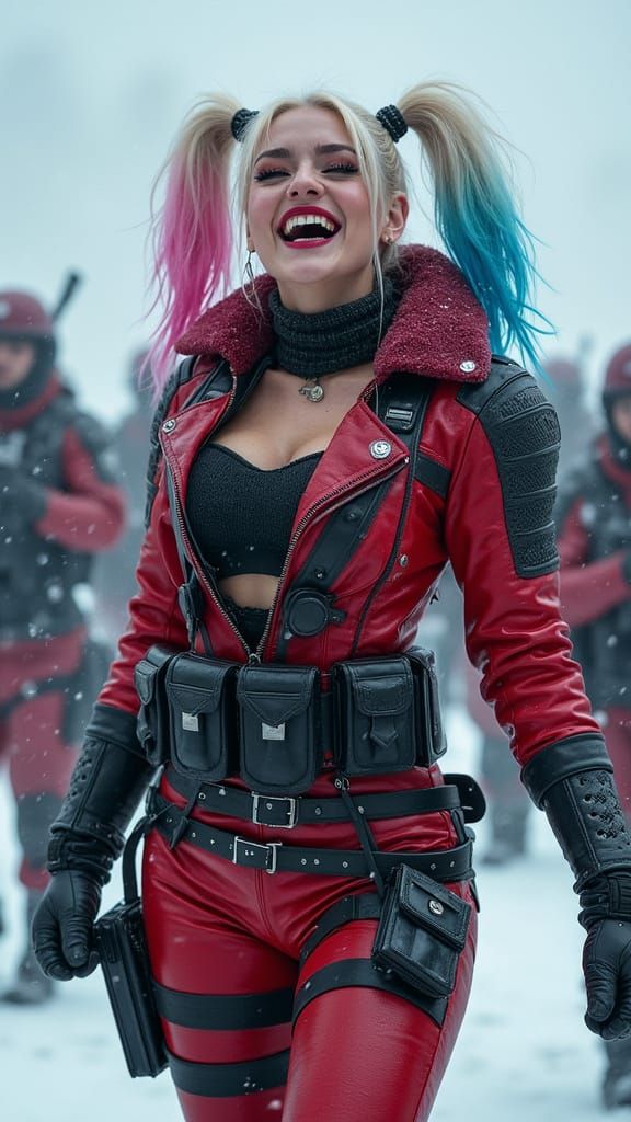 Cyberpunk Rebel Queen in Winter Warfare