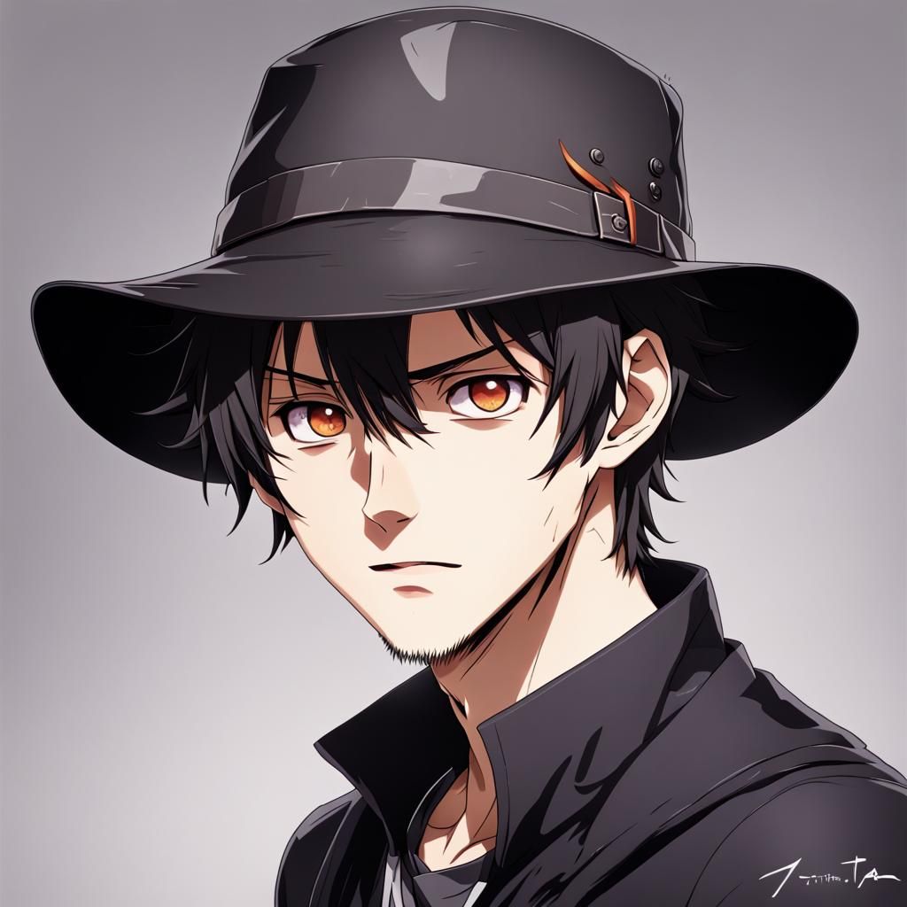 Kenny Ackerman with Hat in Anime Style