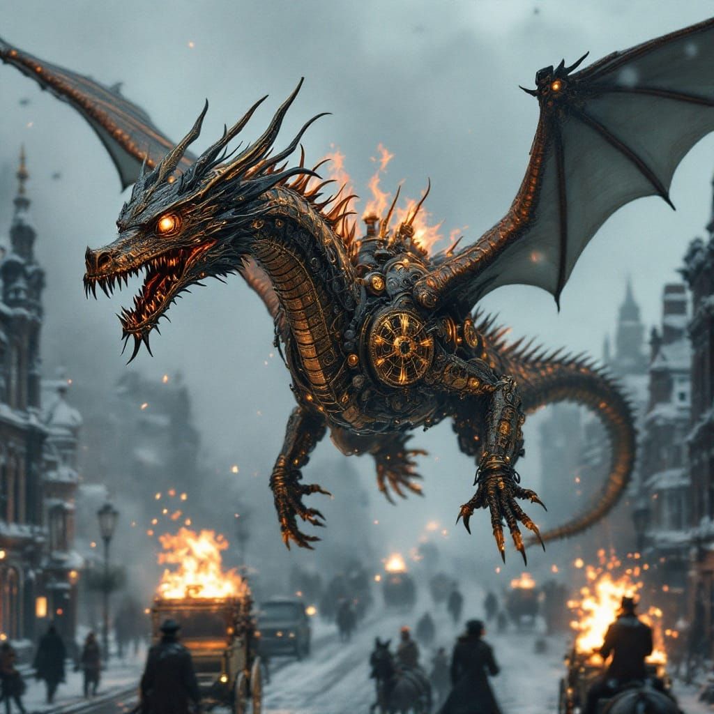 Steam-Powered Dragon Soars Above 19th Century London