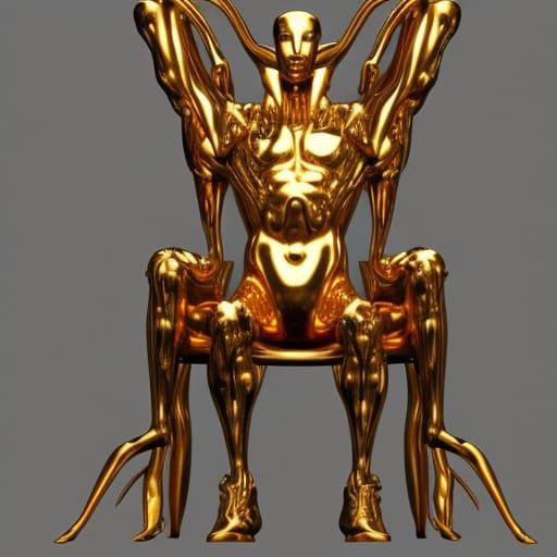Rabbit Head Oscar Statue in Futuristic Style