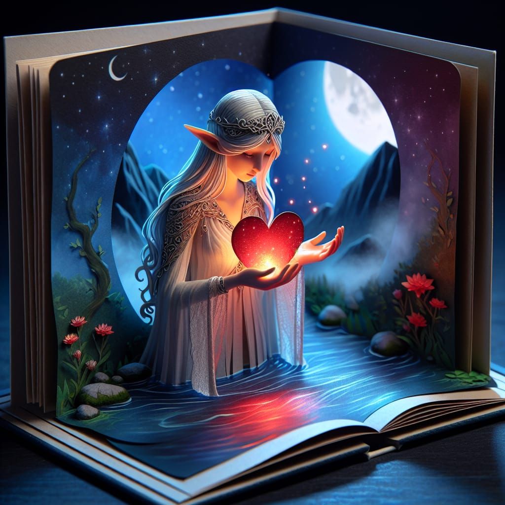 Enchanting Elf in Magical Popup Book