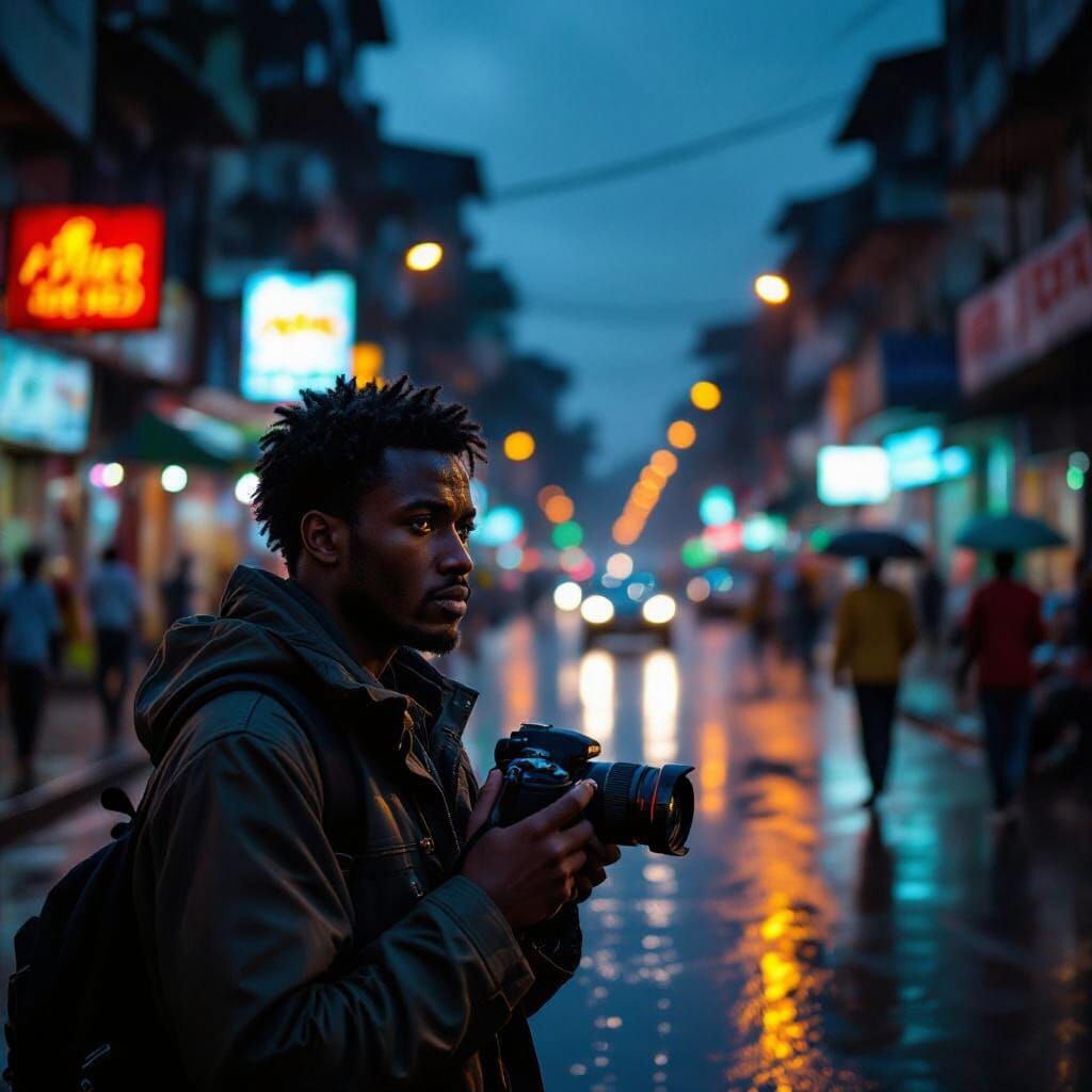 Photographer Captures Rainy Kinshasa Evening