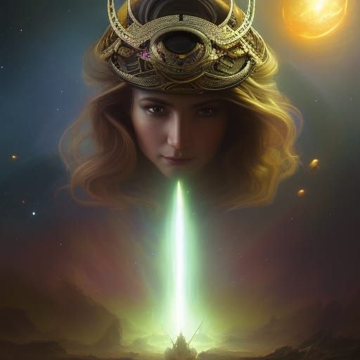 Pleiadean Starseed Portrait in Detailed Digital Art