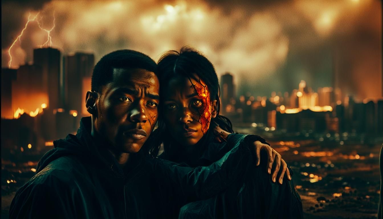 Apocalyptic Embrace: Cinematic Ruined Cityscape