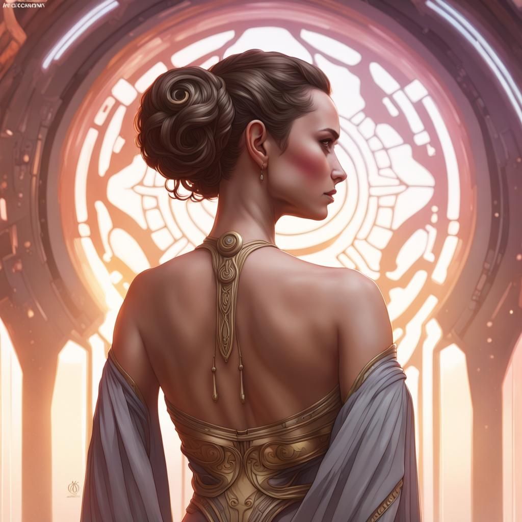 Padme Amidala Portrait in Art Nouveau Style