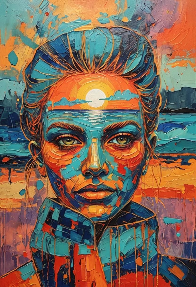 Abstract Sunset State of Mind in Digital Art