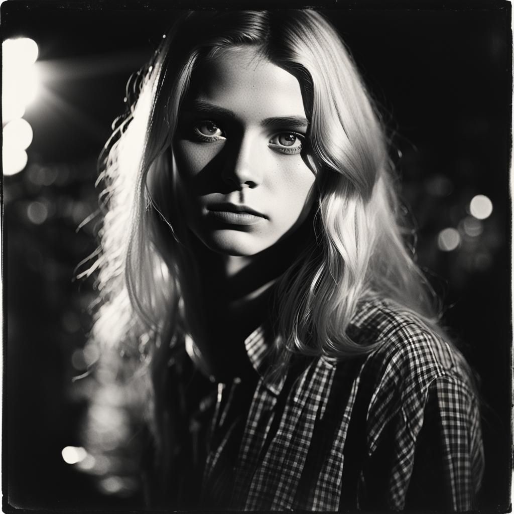 High-Contrast Portrait in Gritty Old Film Style