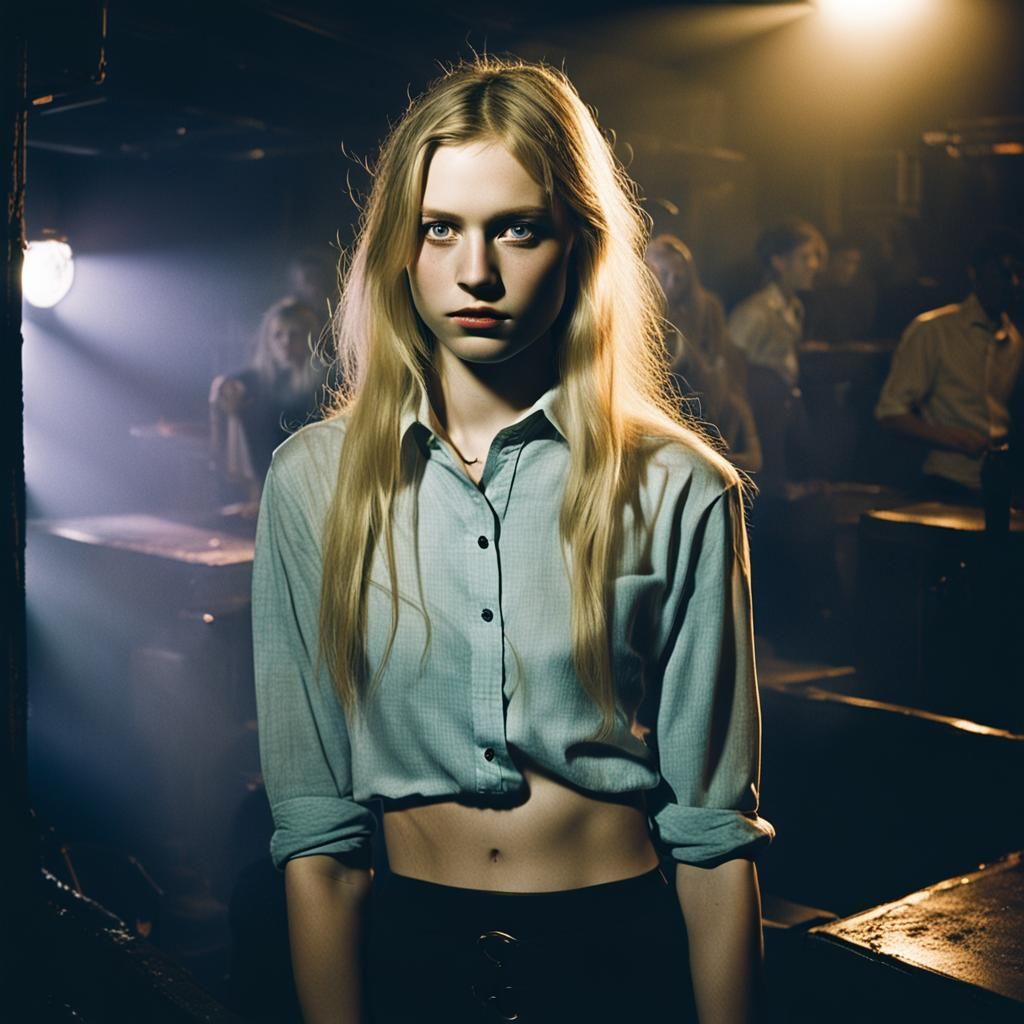 Gritty Portrait of Blonde Woman in Lith Argenta Style