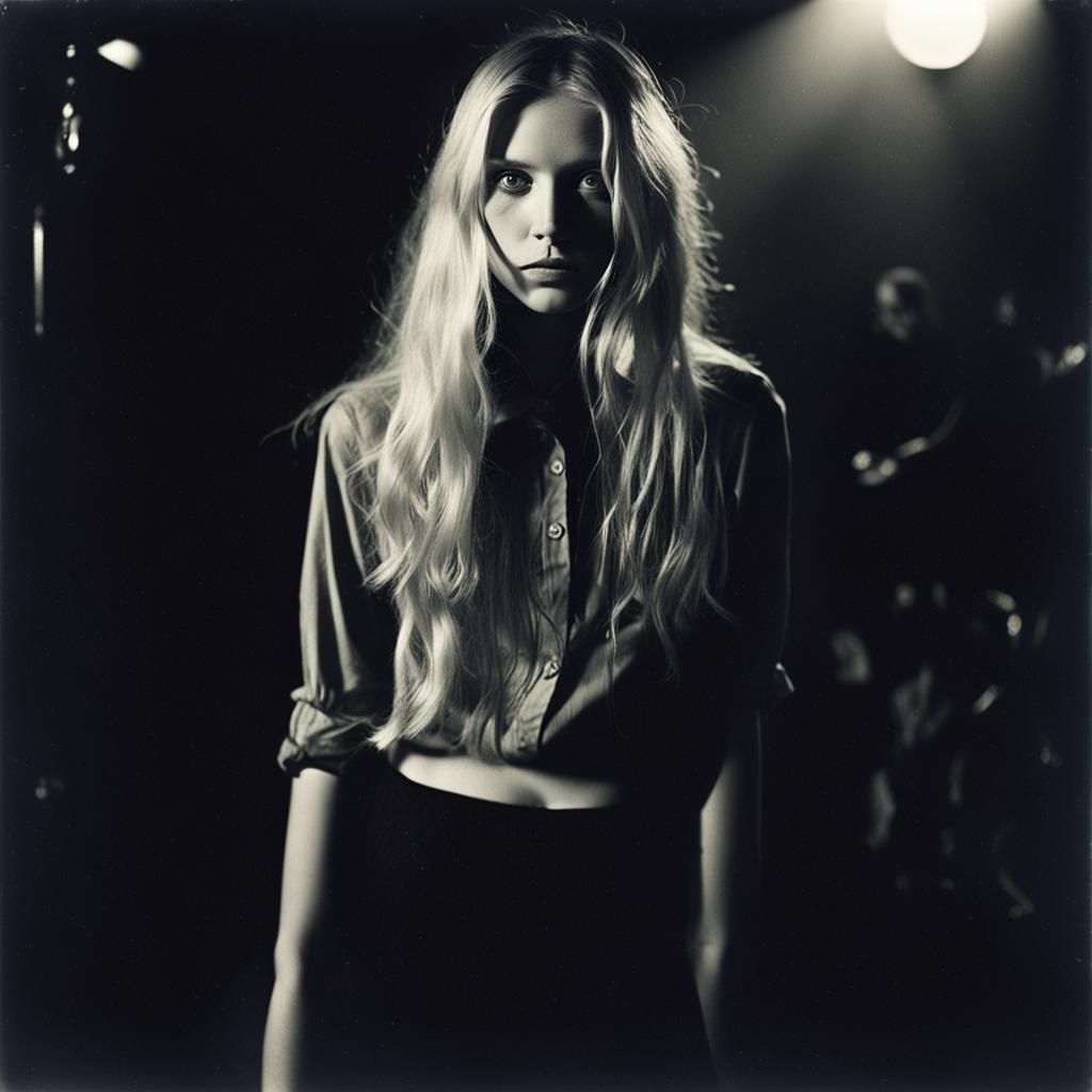 Gritty Portrait of Woman in Smokey Nightclub