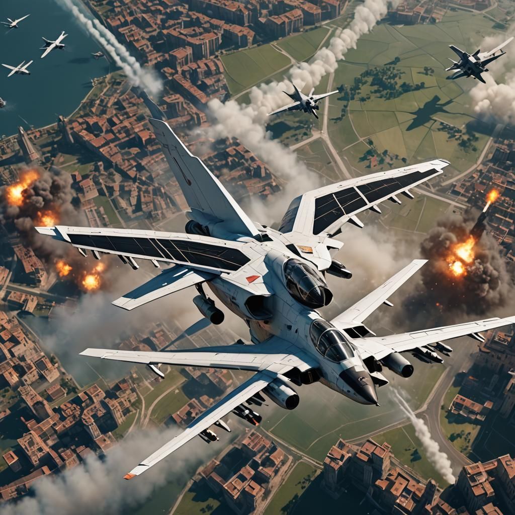 Pope Piloting F-117 Aircraft in Detailed Matte Painting