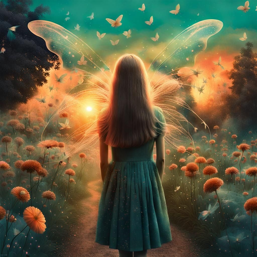 Surreal Fairies and Alien in Digital Collage