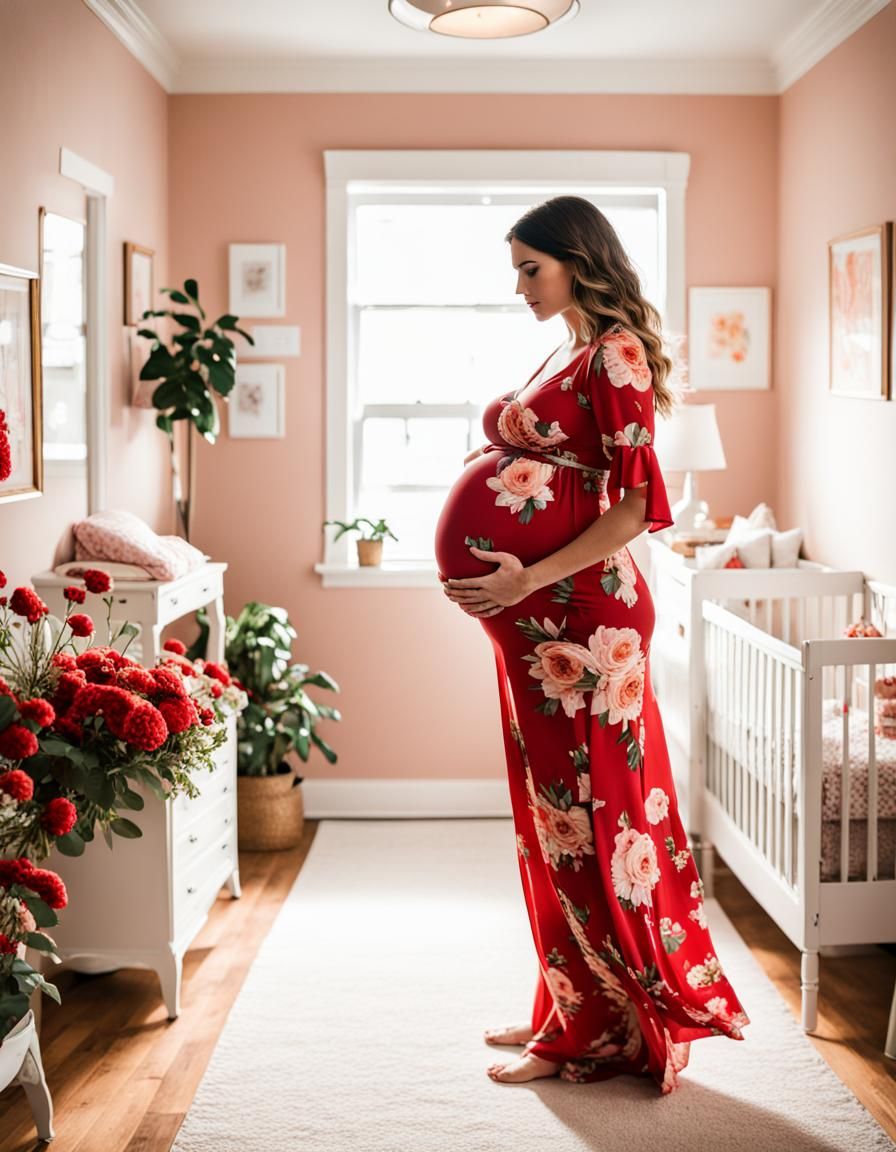 Pregnant Woman in Nursery