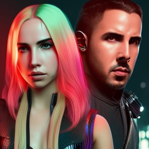 Ava Max in Cyberpunk 2099 Neon Style