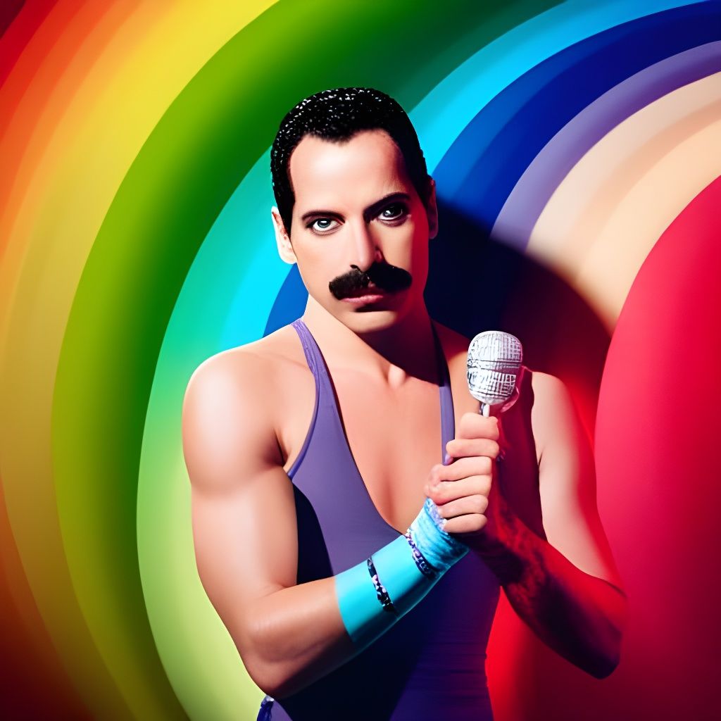 Rainbow Freddie Mercury Digital Art