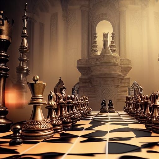 Dramatic Chess Queen Digital Matte Painting