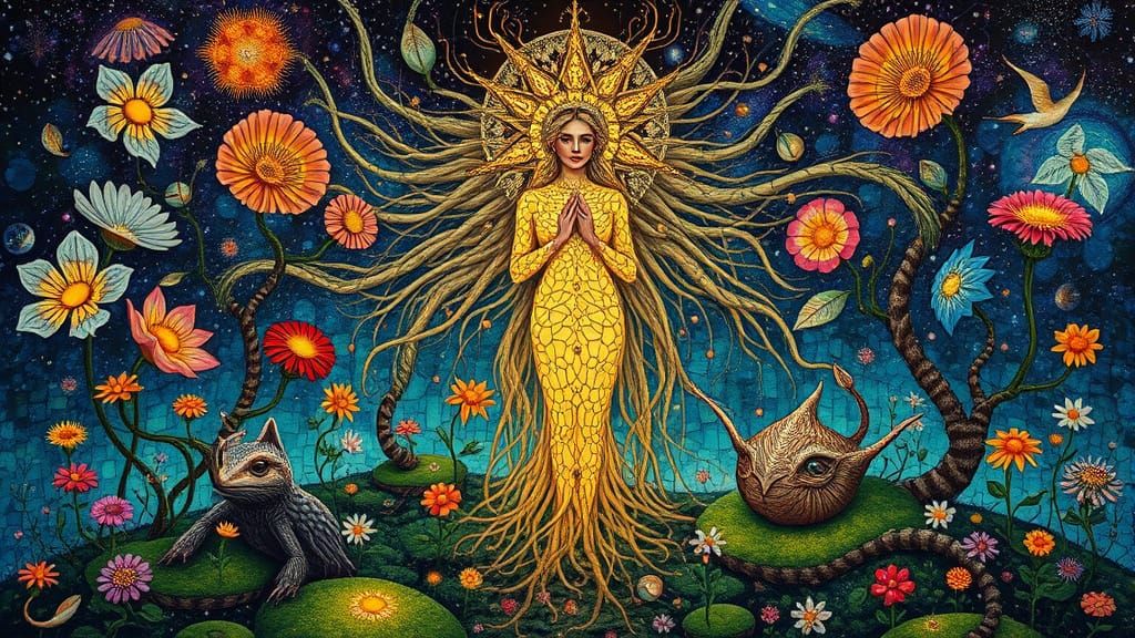 Psychedelic Utopia with Bioluminescent Garden, in Bio Art St...