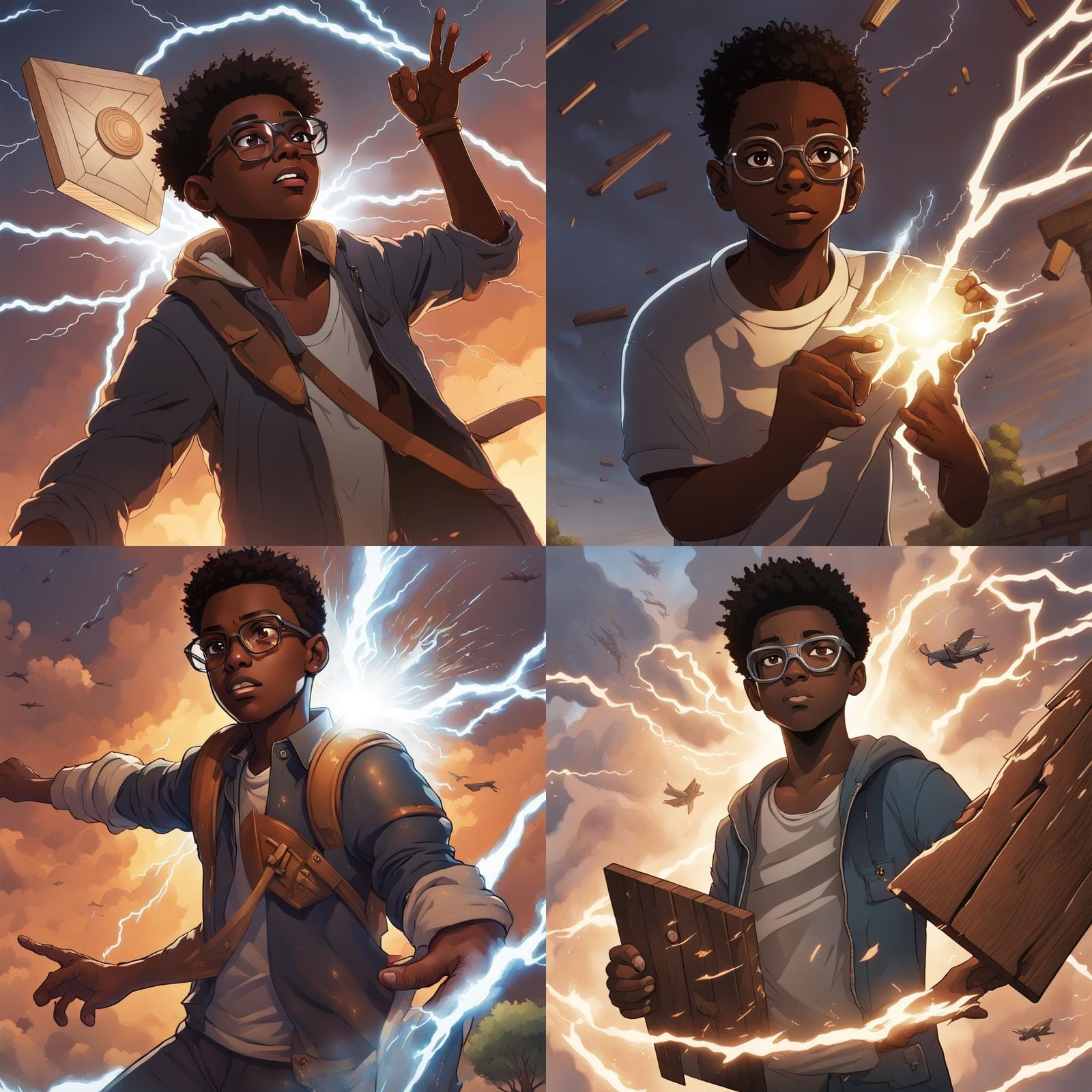 Teenage Defender in Abandoned Desert City, Comic Book Art