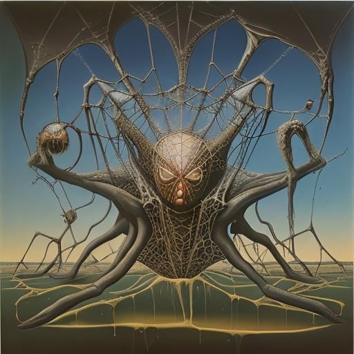 Surreal Spiderwebs in Salvador Dali Style