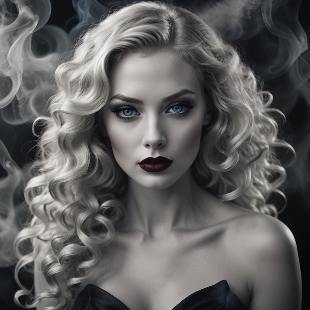 Elegant Monochrome Portrait of a Mysterious Woman