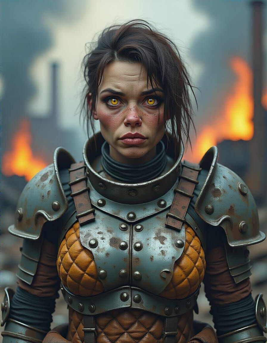 Post-Apocalyptic Looter Portrait in Oil Painting Style