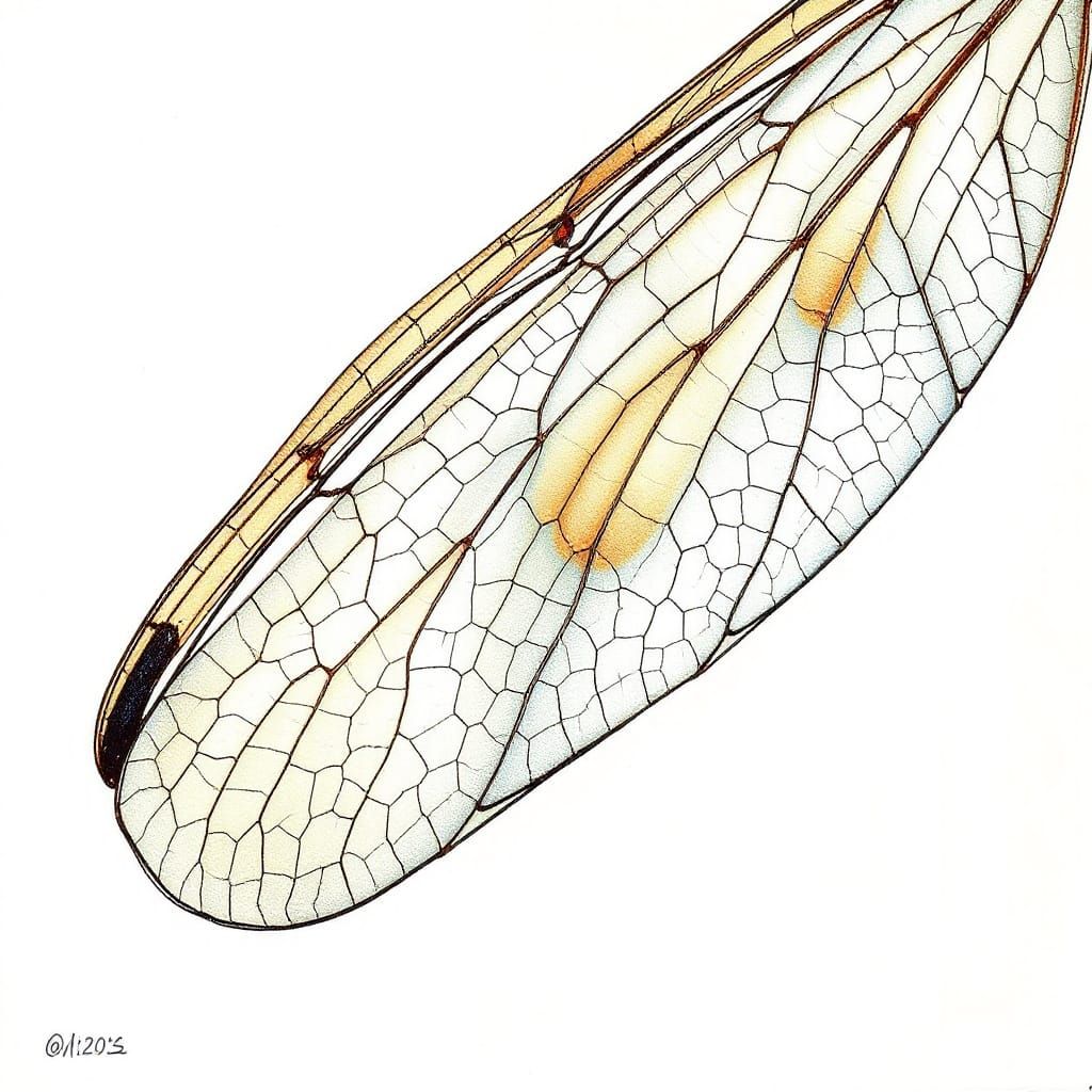 Iridescent Dragonfly Wing in 19th-Century Academic Style