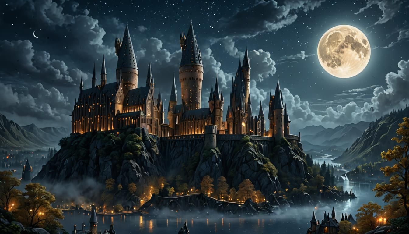 Hogwarts The Magical School At Night