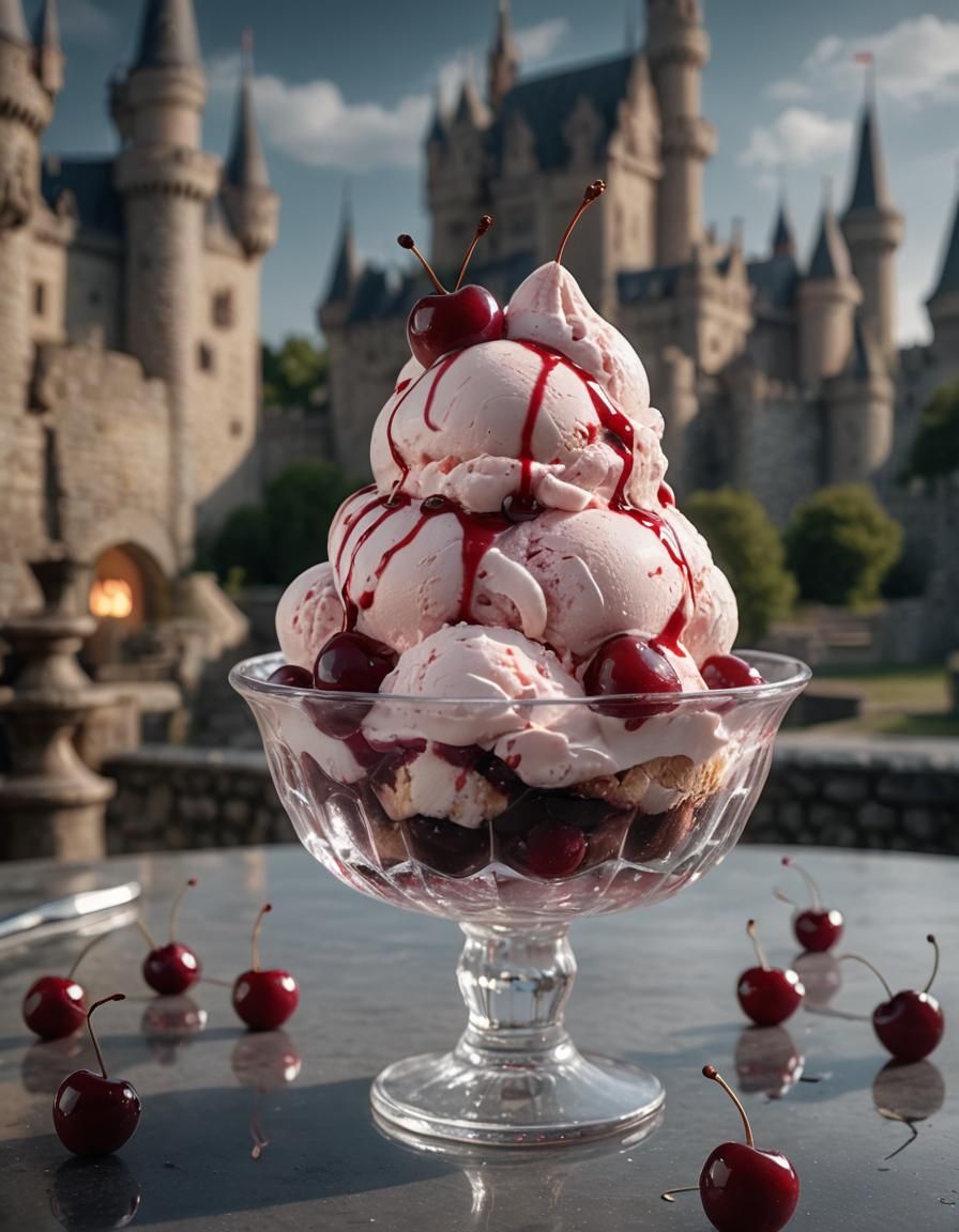 Magical Cherry Ice Cream Sundae