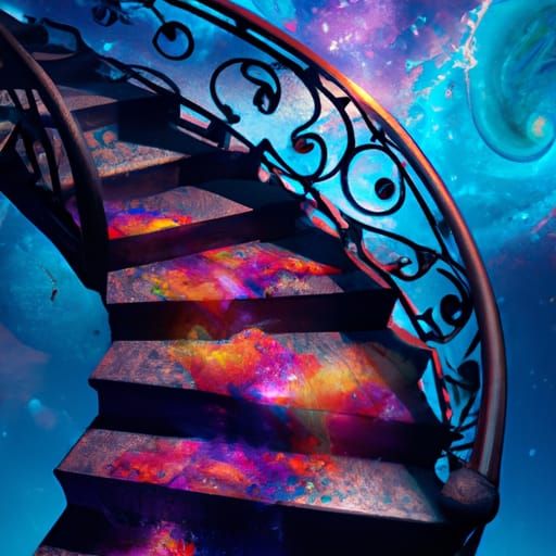 Detailed Cosmic Stairs with Stars in Deep Color