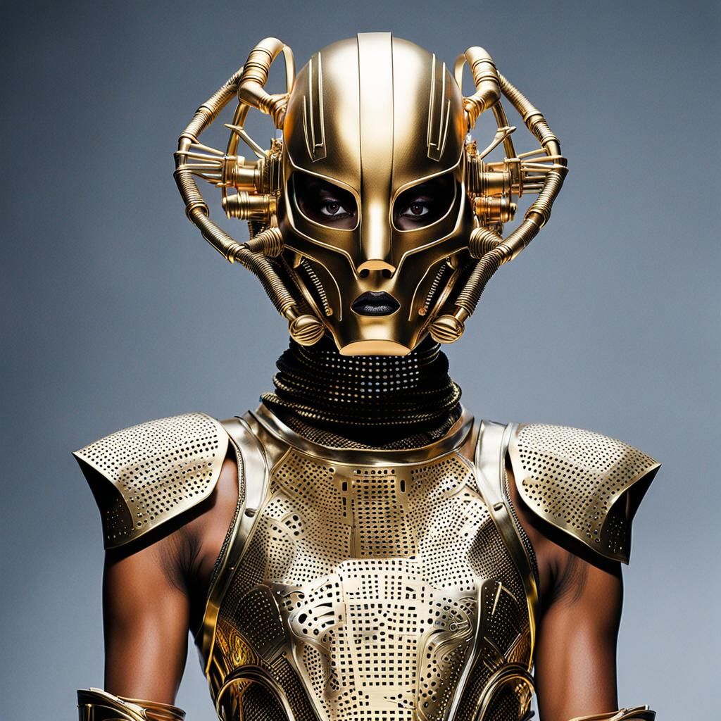 Cyberpunk Exoskeleton Mask with Pop-Art Flair