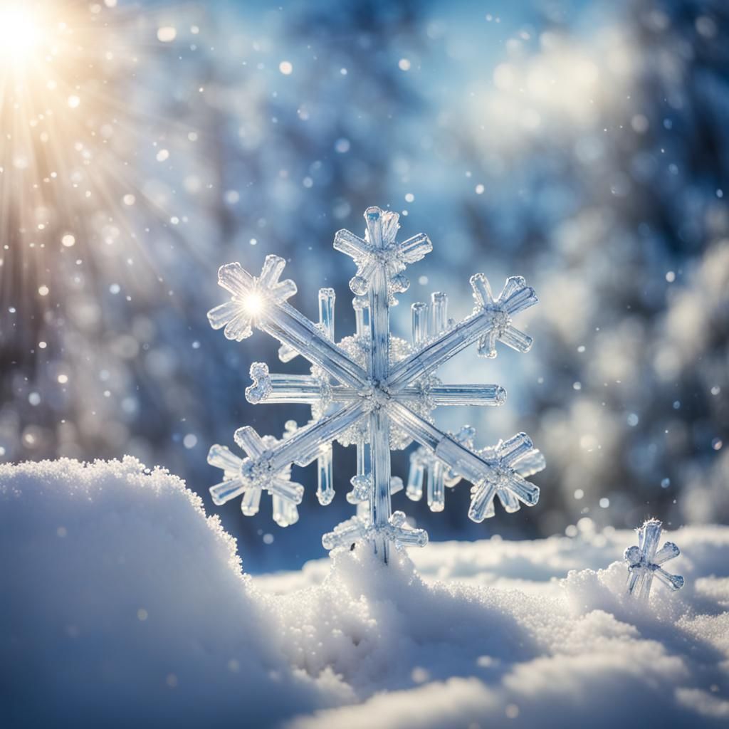 Heavenly Sunshine on Crystal Snowflakes