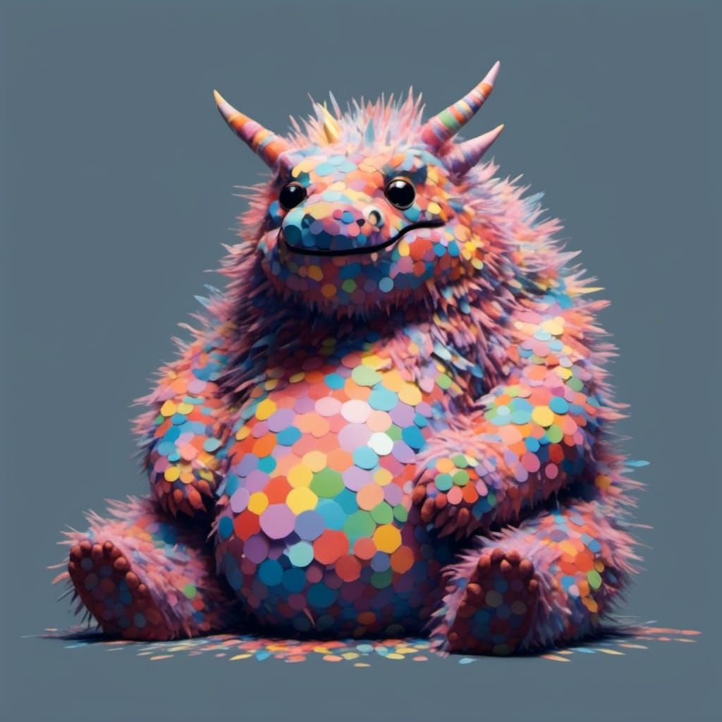 Artistic Fuzzy Dragon Image in Soft Style