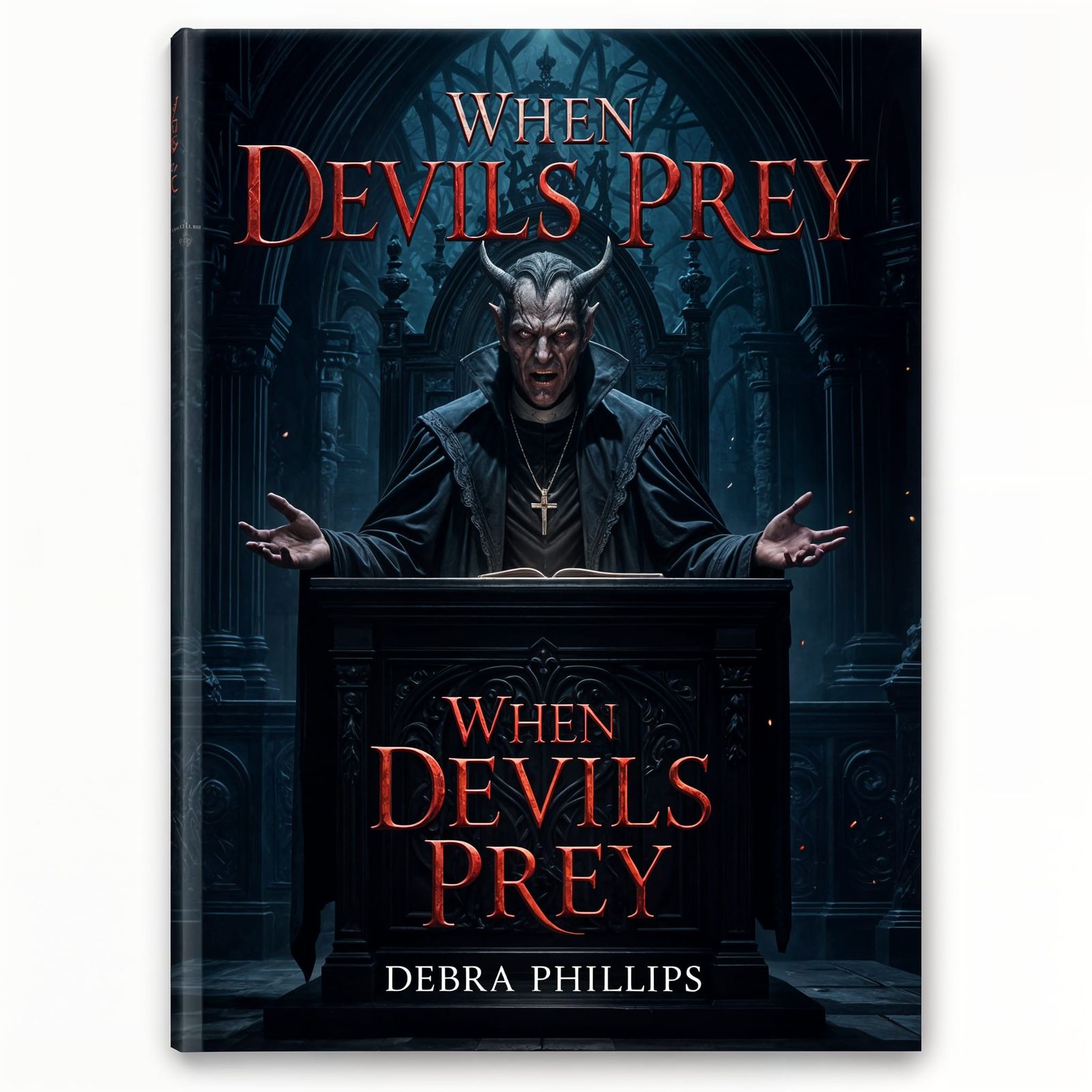 Evil Preacher at Pulpit Book Cover Art