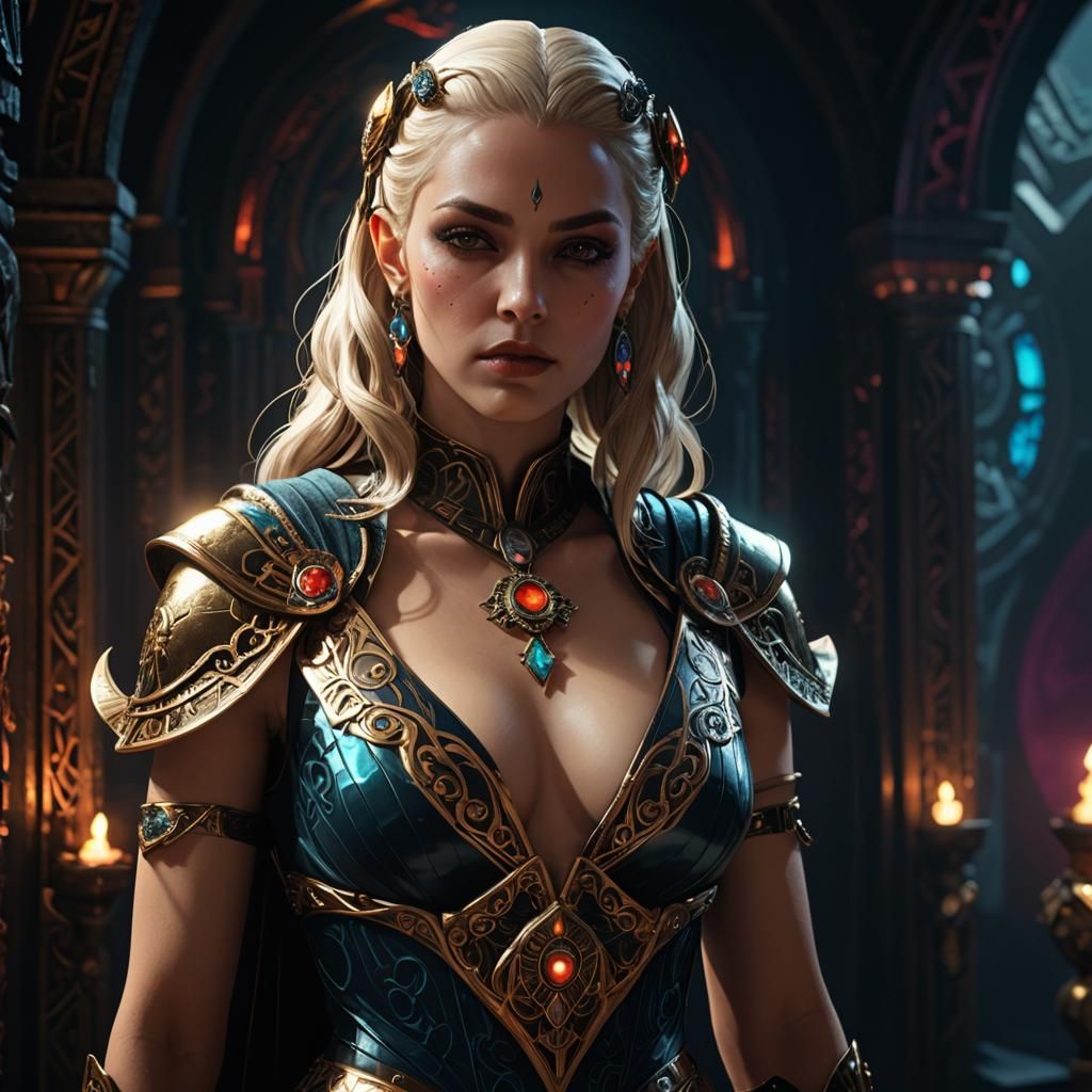 Mysterious Cultist in Art Deco Diabolic Futurism