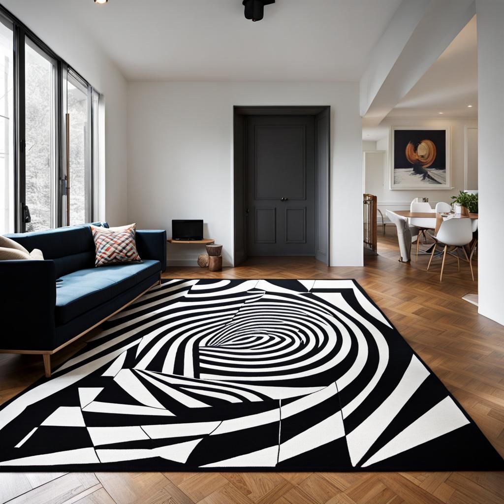 Intriguing Optical Illusion Floor Rug Design